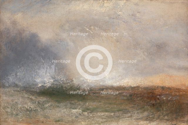 Stormy Sea Breaking on a Shore, between 1840 and 1845. Creator: JMW Turner.