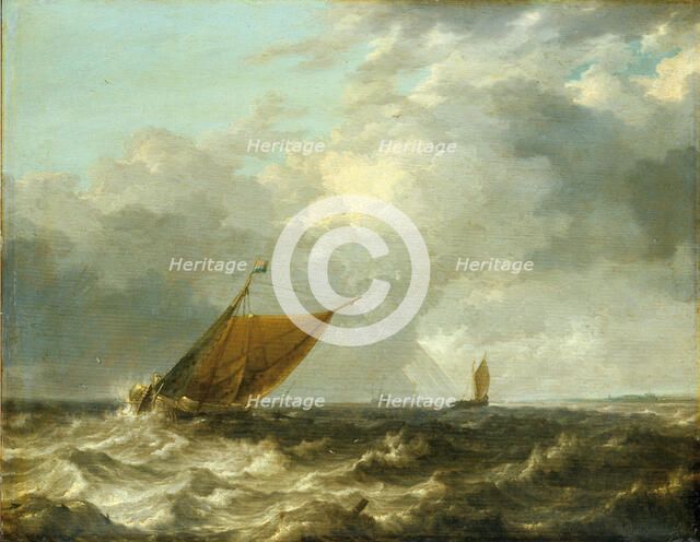 Stormy Sea, c1650. Creator: Julius Porcellis.