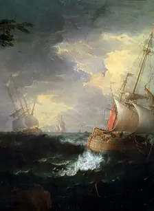 Stormy sea c1700-1750. (Detail). Artist: Leonardo Coccorante
