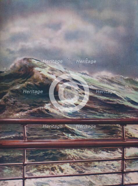 'Stormy Seas of the Atlantic Ocean from modern liner', 1936. Artist: Unknown.
