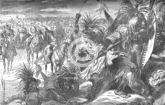 'Storming of Sekukuni's Stronghold: Sir Garnet Wolseley cheering on the Swazies', c1880. Artist: Unknown.