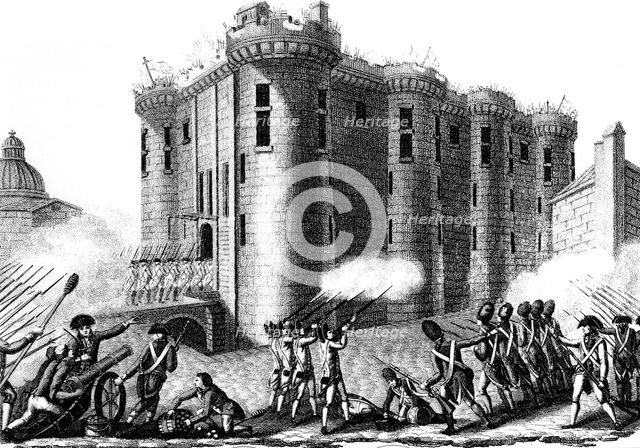Storming of the Bastille by Parisians led by the Grenadier Guards, 14 July 1789 (1804). Artist: Unknown
