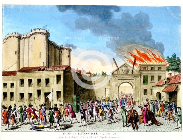 Storming of the Bastille, French Revolution, Paris, 1789. Artist: Unknown