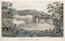 Storming of the Pa at Ruapekapeka, 11th January 1846, 1846. Creator: John Radcliffe Hayes Williams