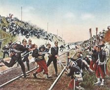 Storming of the railway embankment at Nuits by the Badeners, 18 December 1870, (1936). Creator: Unknown