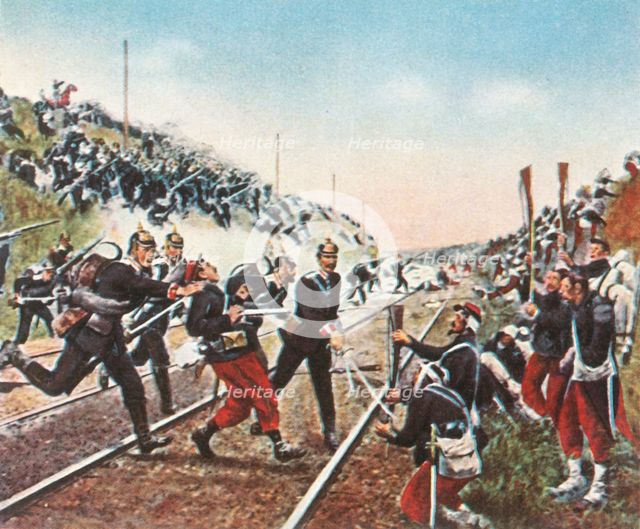 Storming of the railway embankment at Nuits by the Badeners, 18 December 1870, (1936). Creator: Unknown.
