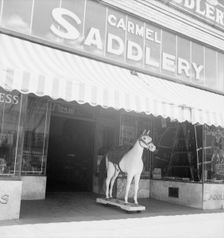 Storefront of San Joaquin Valley town, Fresno, on U.S. 99, California, 1939. Creator: Dorothea Lange