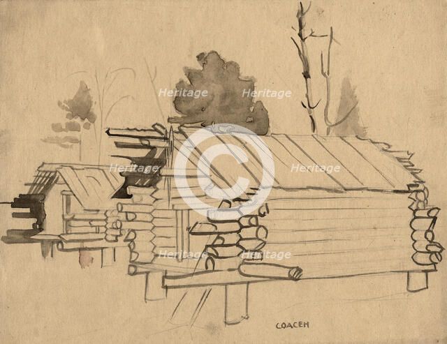 Storehouses, Selkups, 1920. Creator: A. G. Vargin.