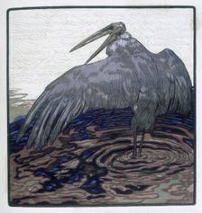Stork in the water; scene from "The Jungle Book", 1919. Creator: Paul Jouve