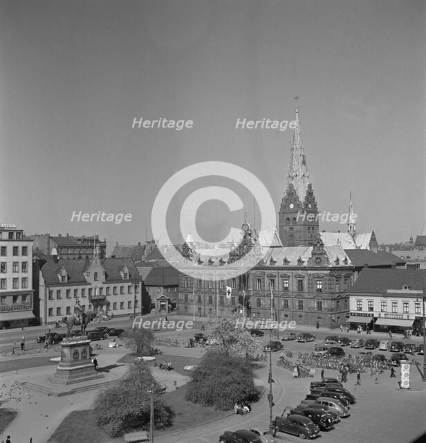Stortorget, Malmö, Sweden, 1950. Artist: Torkel Lindeberg