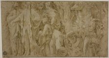 Story of Niobe: Niobe Receiving Gifts from Worshippers; Youth with Horse, n.d. Creator: Unknown
