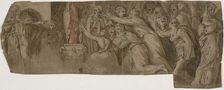 Story of Niobe: Priests and Worshippers before a Statue of Niobe, n.d. Creator: Unknown