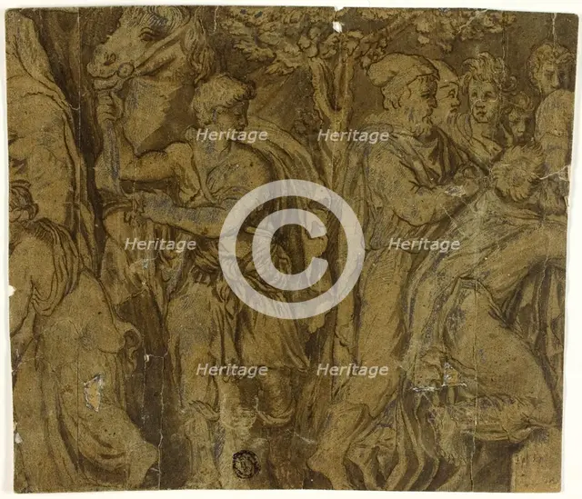 Story of Niobe: Youth with Horse; Worshippers, n.d. Creator: Unknown.