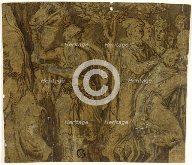 Story of Niobe: Youth with Horse; Worshippers, n.d. Creator: Unknown.