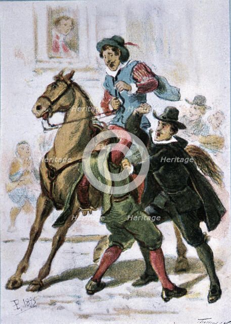 Story of the Buscón called Don Pablos by Francisco de Quevedo, engraving in Book II, Chapter VII …