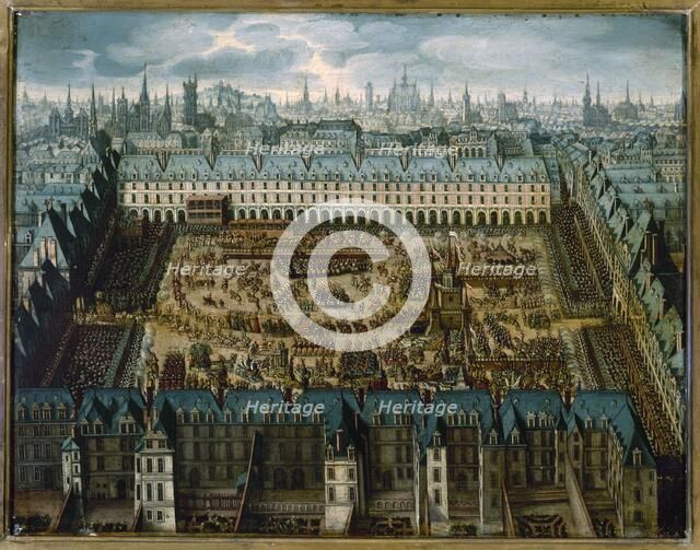 "Story of the Knights of Glory", a large carousel in Place Royale..., from April 5 to 7, 1612. Creator: Unknown.
