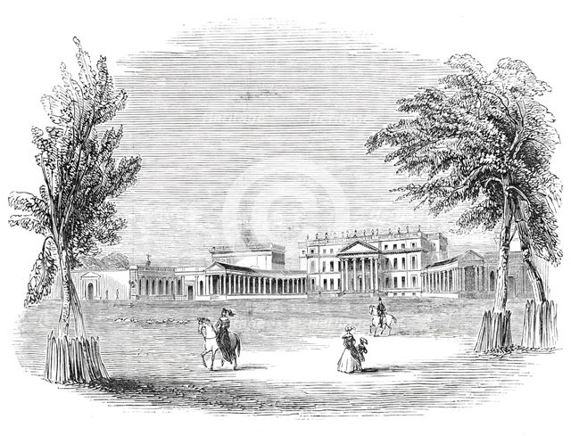 Stowe House, the park front, 1844. Creator: Unknown.