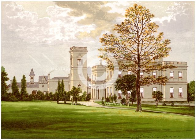 Stowlangtoft Hall, Suffolk, home of the Wilson family, c1880. Artist: Unknown