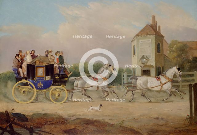 Stourbridge to Birmingham Royal Mail Coach, 1842.  Creator: W. J. Pringle.