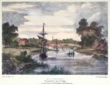 Stourport-on-Severn, Worcestershire, from above the bridge, c1795. Creator: Samuel Ireland