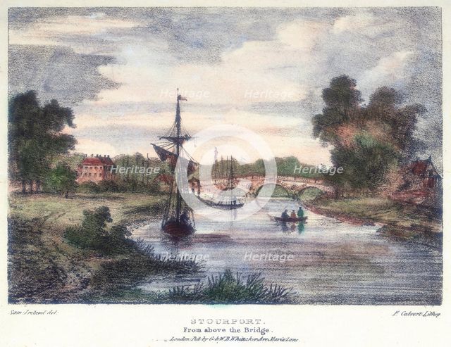 Stourport-on-Severn, Worcestershire, from above the bridge, c1795.   Creator: Samuel Ireland.