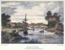 Stourport-on-Severn, Worcestershire, from above the bridge, c1795. Artist: Samuel Ireland