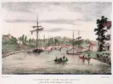 Stourport-on-Severn, Worcestershire, from below the bridge, c1795. Creator: Samuel Ireland