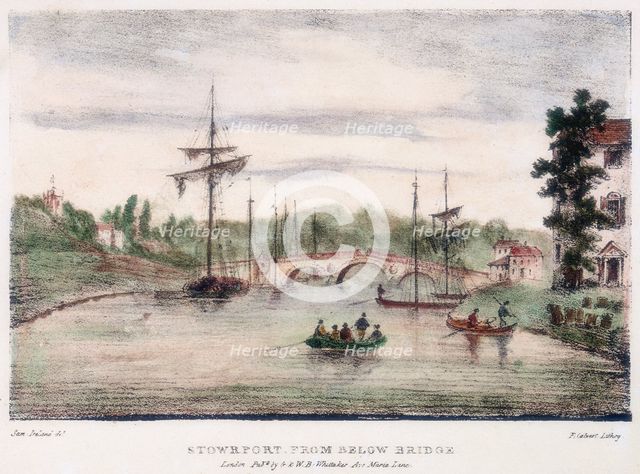 Stourport-on-Severn, Worcestershire, from below the bridge, c1795.   Creator: Samuel Ireland.