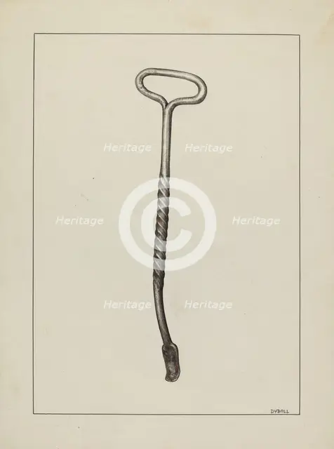 Stove Lid Lifter, c. 1937. Creator: Adelaide Dyball.