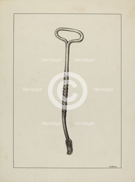 Stove Lid Lifter, c. 1937. Creator: Adelaide Dyball.