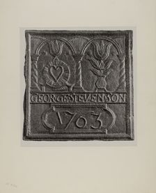 Stove Plate, c. 1942. Creator: Unknown