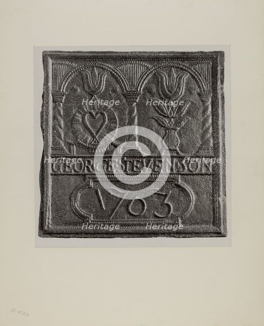 Stove Plate, c. 1942. Creator: Unknown.