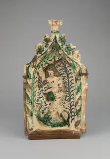 Stove Tile with Saint George and the Dragon, Germany, 1475/1500. Creator: Unknown