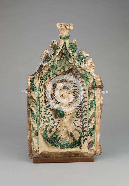 Stove Tile with Saint George and the Dragon, Germany, 1475/1500. Creator: Unknown.