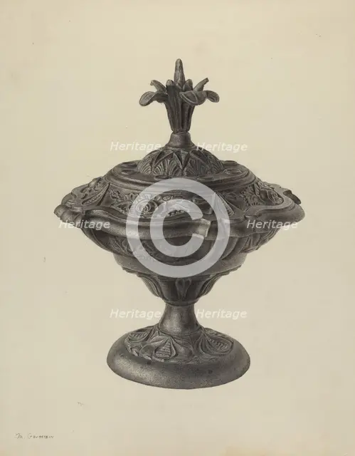 Stove Urn, c. 1939. Creator: Milton Grubstein.