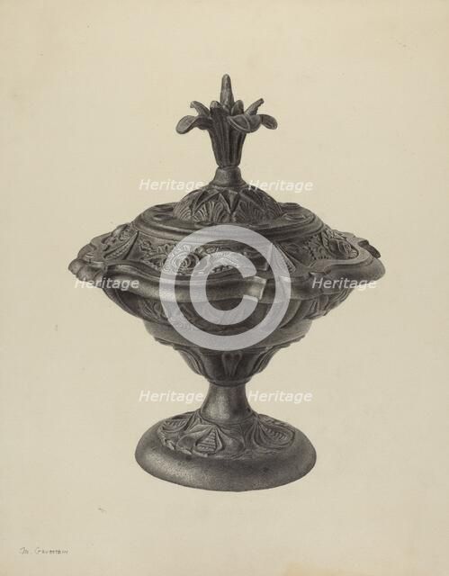 Stove Urn, c. 1939. Creator: Milton Grubstein.