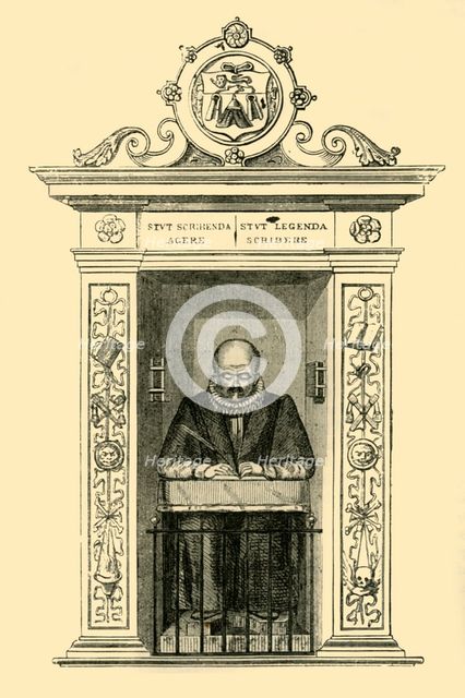 'Stow's Monument in St. Andrew Undershaft', (c1872). Creator: Unknown.