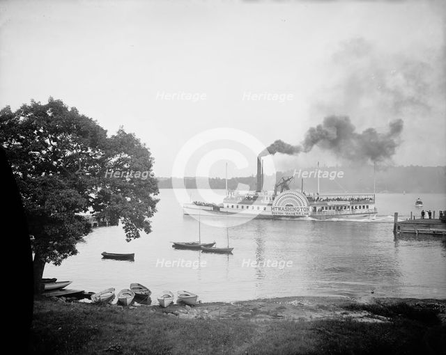 Str. Mt. Washington leaving wharf at Weirs, Lake Winnipesaukee, N.H., (1906?). Creator: Unknown.
