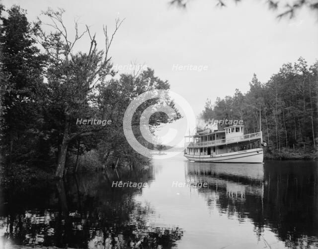 Str. Clearwater entering Third Lake, Fulton Chain, Adirondack Mountains, c1903. Creator: Unknown.