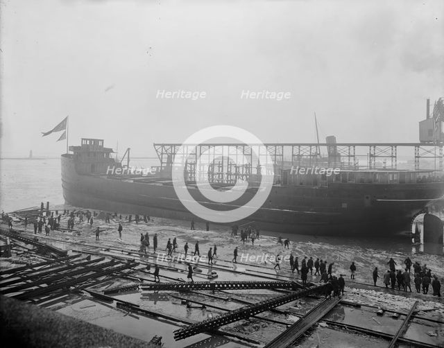 Str. F.P. Jones, after the launch, 1913 Mar 8. Creator: Unknown.