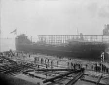 Str. F.P. Jones, after the launch, 1913 Mar 8. Creator: Unknown