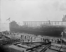 Str. F.P. Jones, after the launch, 1913 Mar 8. Creator: Unknown