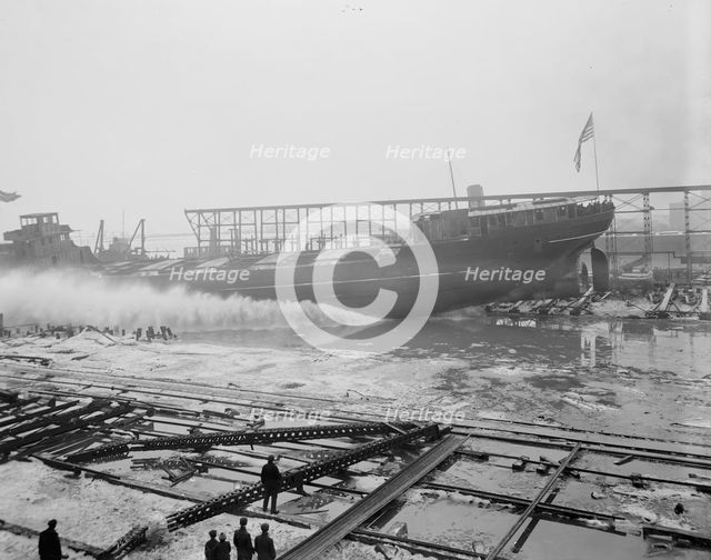 Str. F.P. Jones, launch, 1913 Mar 8. Creator: Unknown.