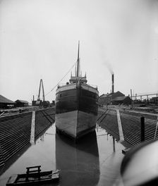 Str. John Craig in dry dock, Detroit, between 1900 and 1905. Creator: Unknown