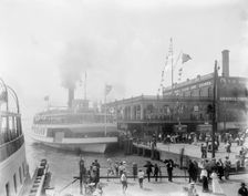 Str. Promise at ferry dock, Detroit, Mich., between 1900 and 1910. Creator: Unknown