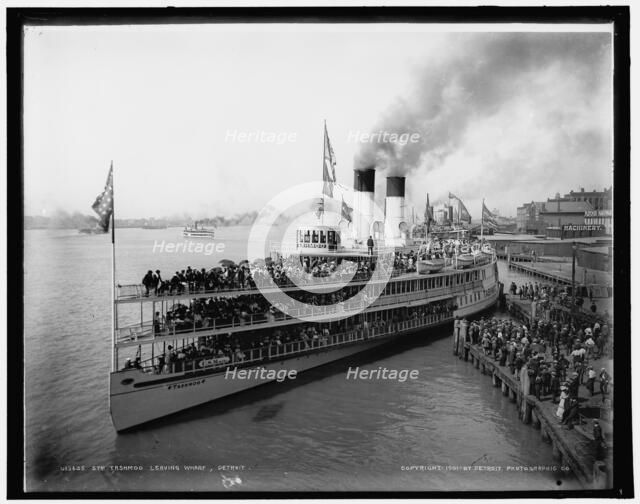 Str. Tashmoo leaving wharf, Detroit, c1901. Creator: Unknown.