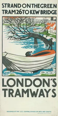 Strand on the Green, Tram 26 to Kew Bridge London County Council (LCC) Tramways poster, 1924. Artist: M Haythorne