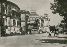 Strand Road, Rangoon. - Post Office, Imperial Bank of India. Custom House in distance 1900. Creator: Unknown