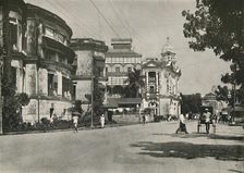 Strand Road, Rangoon. - Post Office, Imperial Bank of India. Custom House in distance 1900. Creator: Unknown