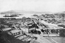 Stranded Russian battleships at Port Arthur days before its fall, Russo-Japanese War, 1904